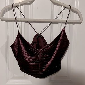 Burgundy Crop Top, Never worn, Tags still attached